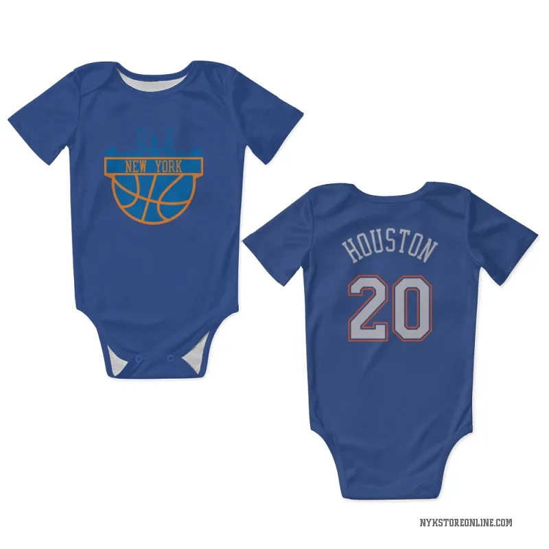 Allan Houston Blue New York Knicks White Newborn & Infant Bodysuit