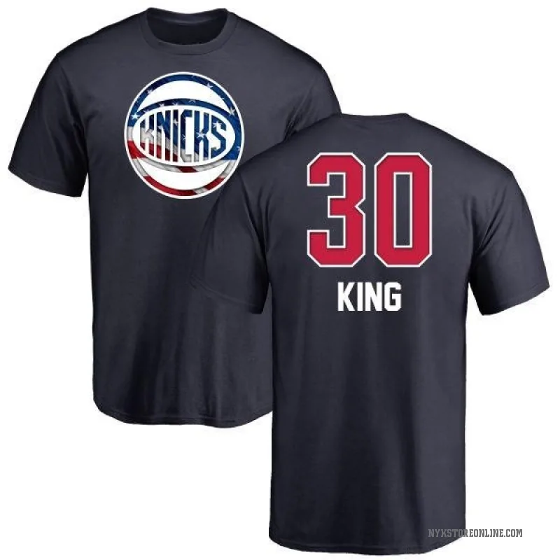 Bernard King Men's Navy New York Knicks Name and Number Banner Wave T-Shirt