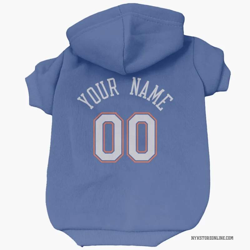 Custom Blue New York Knicks White Cat & Dog Pet Hoodie
