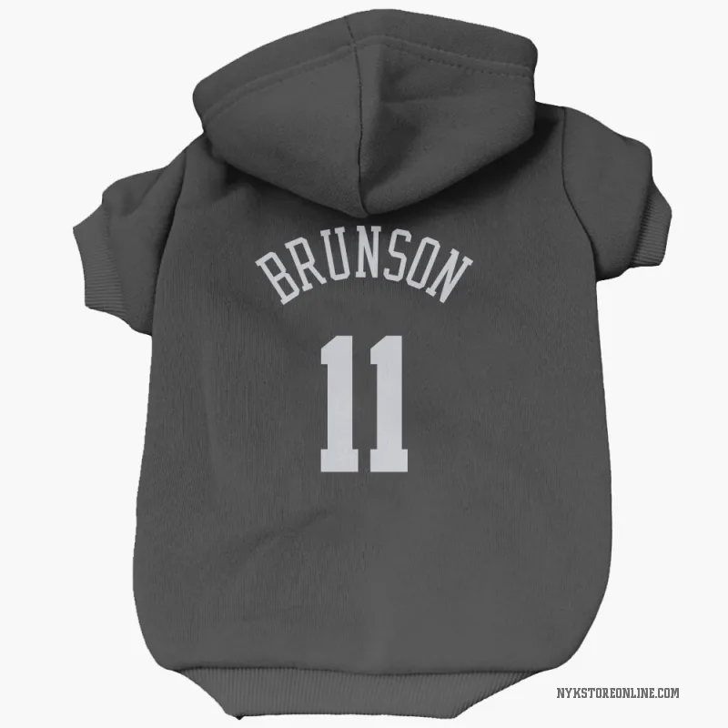 Jalen Brunson Black New York Knicks Cat & Dog Pet Hoodie