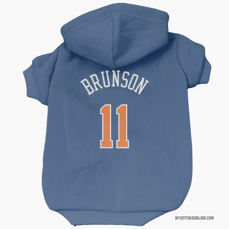 Jalen Brunson  Blue New York Knicks  Cat & Dog Pet Hoodie