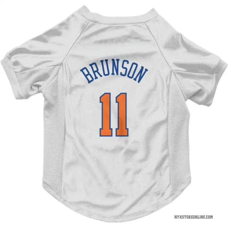 Jalen Brunson  White New York Knicks  Cat & Dog Pet Jersey