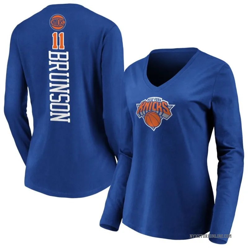 Jalen Brunson Women's Royal New York Knicks Backer Long Sleeve T-Shirt