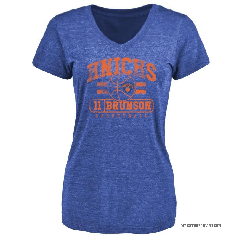 Jalen Brunson Women's Royal New York Knicks Baseline T-Shirt