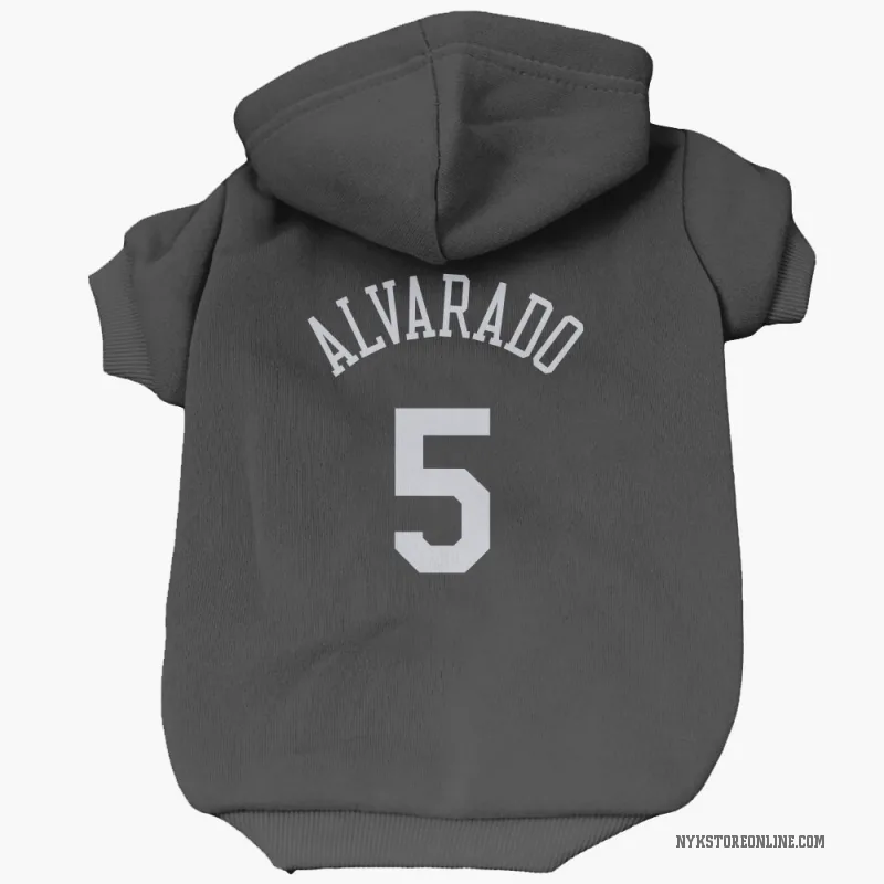 Jose Alvarado Black New York Knicks Cat & Dog Pet Hoodie