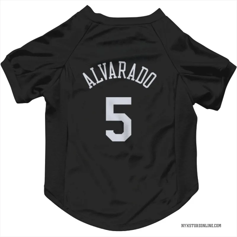 Jose Alvarado Black New York Knicks Cat & Dog Pet Jersey