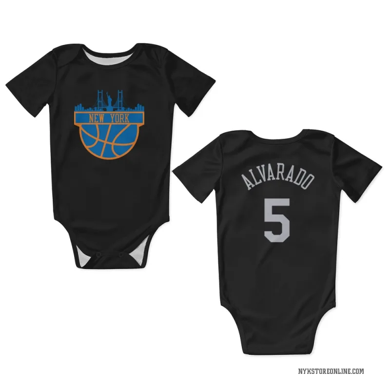 Jose Alvarado Black New York Knicks Newborn & Infant Bodysuit