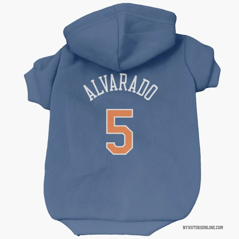 Jose Alvarado  Blue New York Knicks  Cat & Dog Pet Hoodie