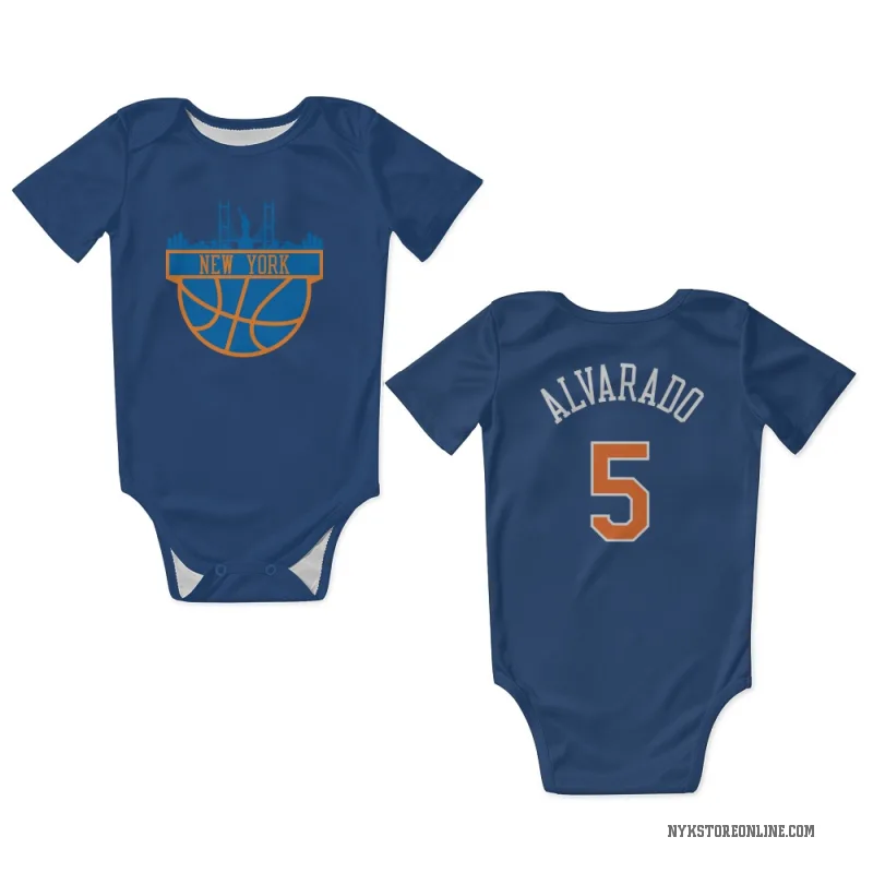 Jose Alvarado  Blue New York Knicks  Newborn & Infant Bodysuit