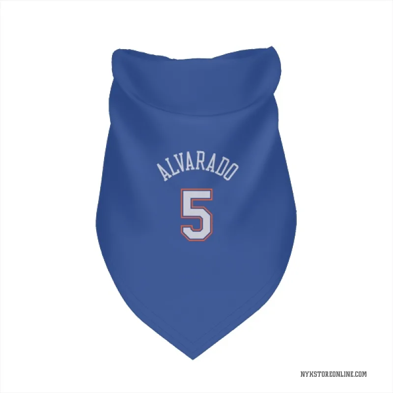 Jose Alvarado Blue New York Knicks White Cat & Dog Pet Bandana