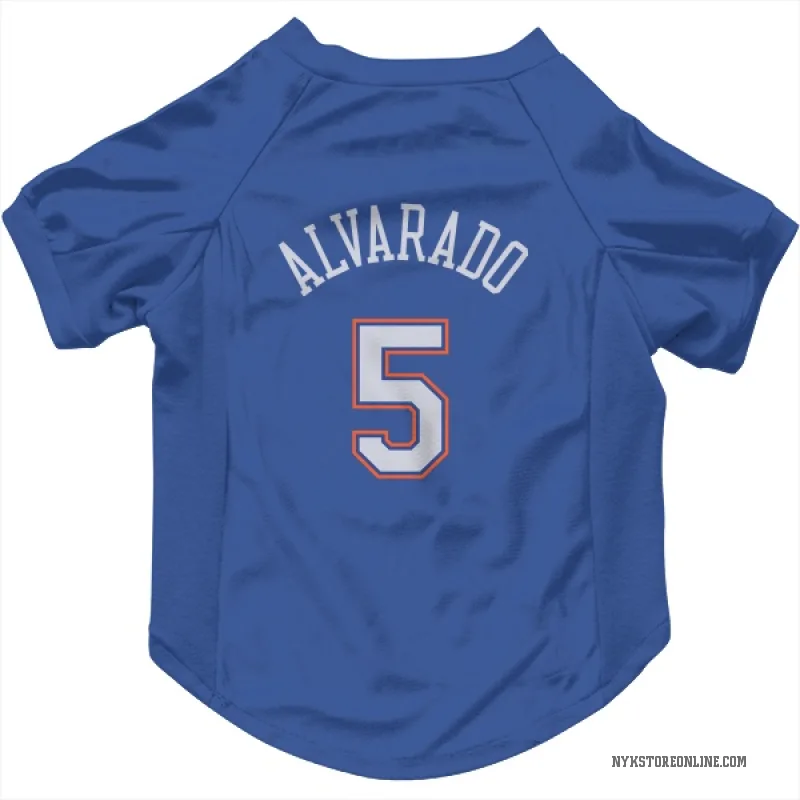 Jose Alvarado Blue New York Knicks White Cat & Dog Pet Jersey