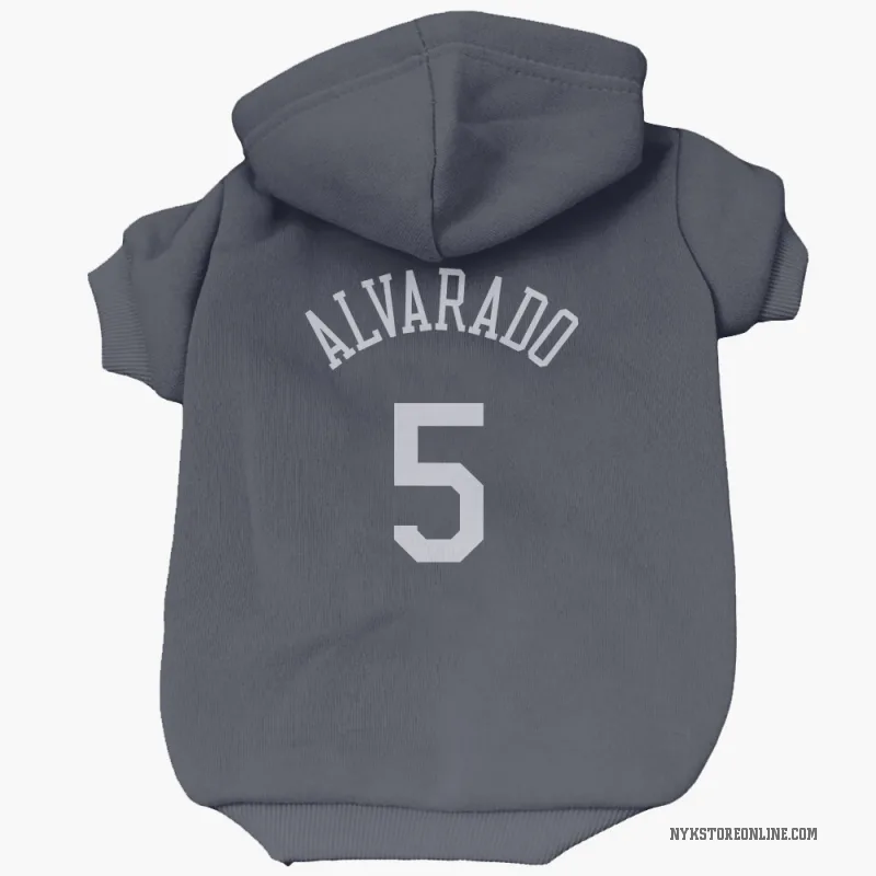 Jose Alvarado  Navy New York Knicks  Cat & Dog Pet Hoodie