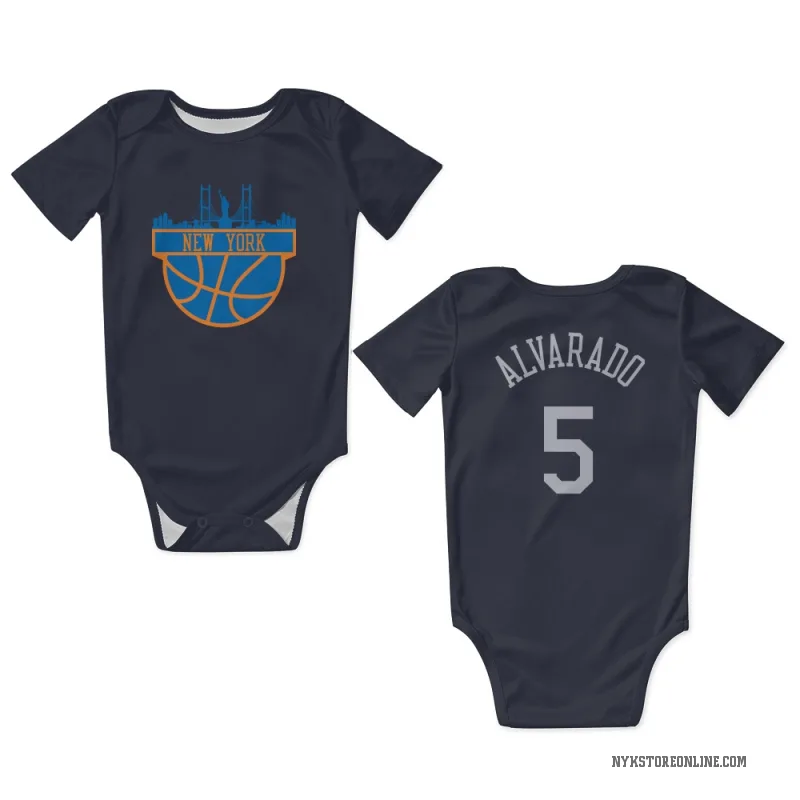 Jose Alvarado  Navy New York Knicks  Newborn & Infant Bodysuit