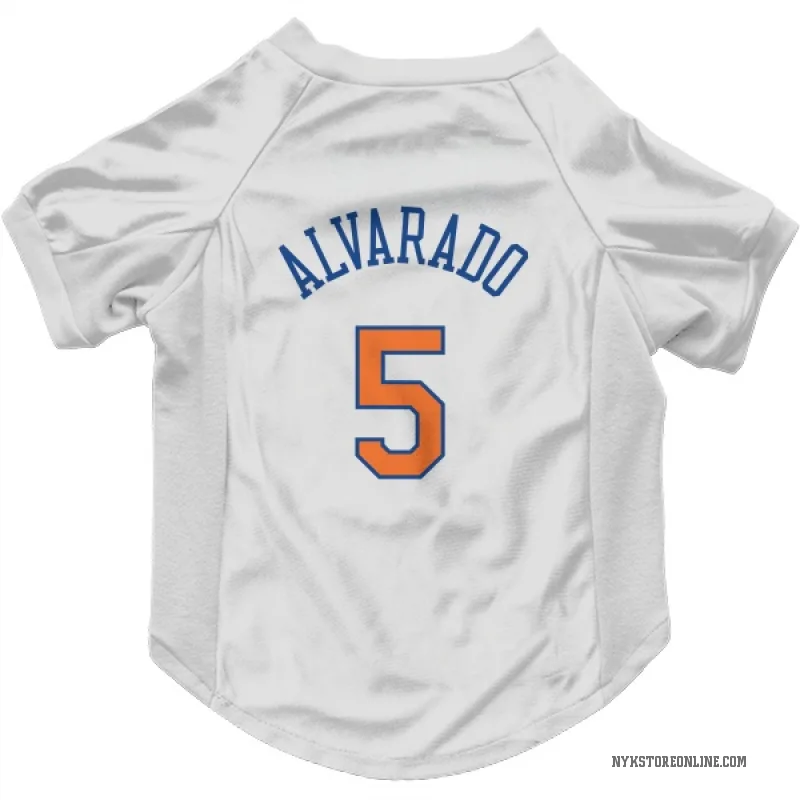 Jose Alvarado  White New York Knicks  Cat & Dog Pet Jersey