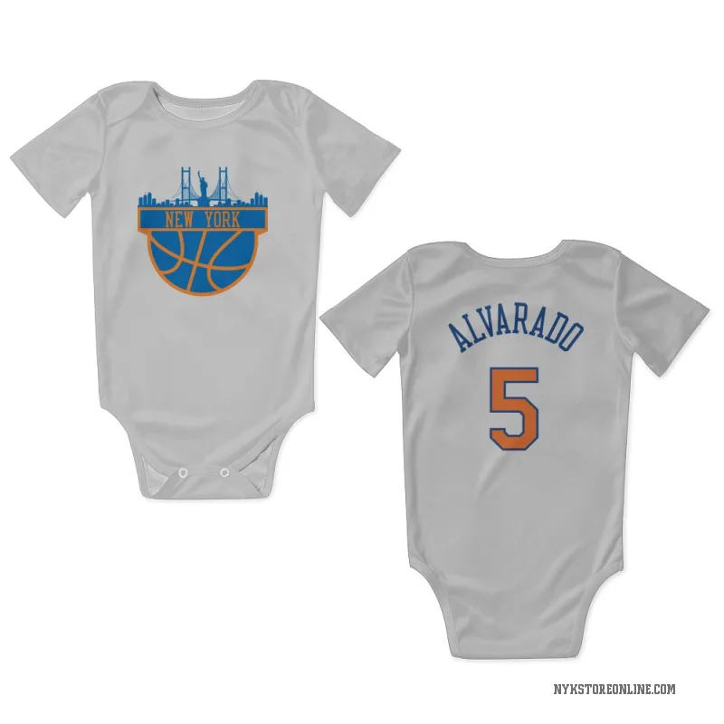 Jose Alvarado  White New York Knicks  Newborn & Infant Bodysuit