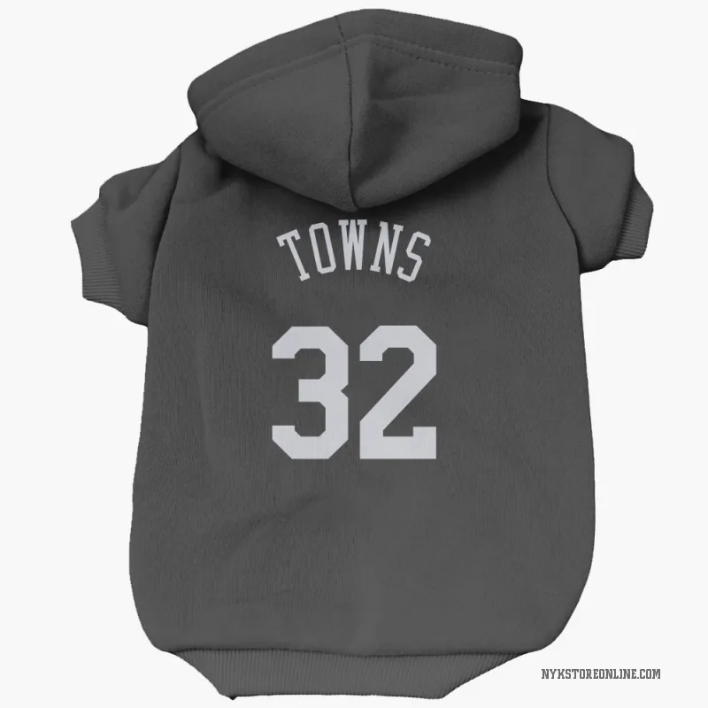 Karl-Anthony Towns Black New York Knicks Cat & Dog Pet Hoodie