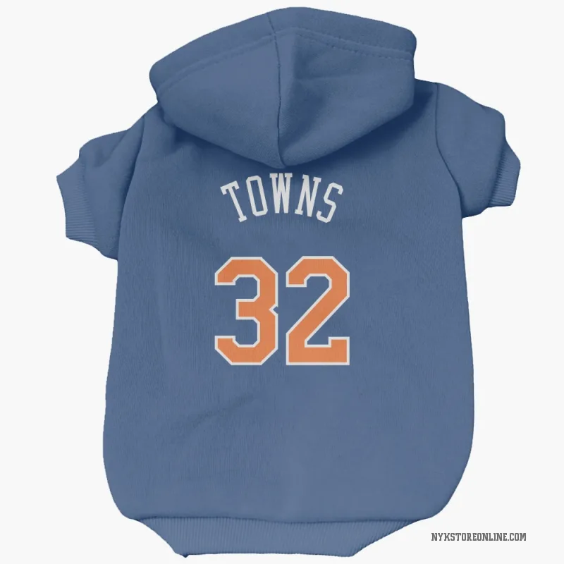 Karl-Anthony Towns  Blue New York Knicks  Cat & Dog Pet Hoodie