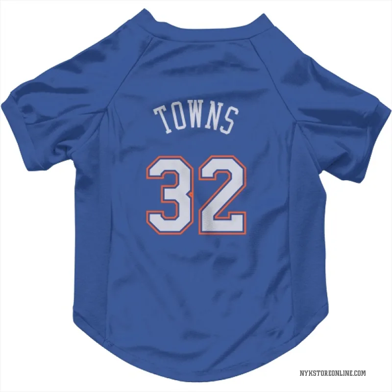 Karl-Anthony Towns Blue New York Knicks White Cat & Dog Pet Jersey