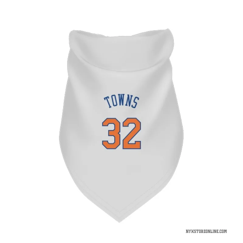 Karl-Anthony Towns  White New York Knicks  Cat & Dog Pet Bandana