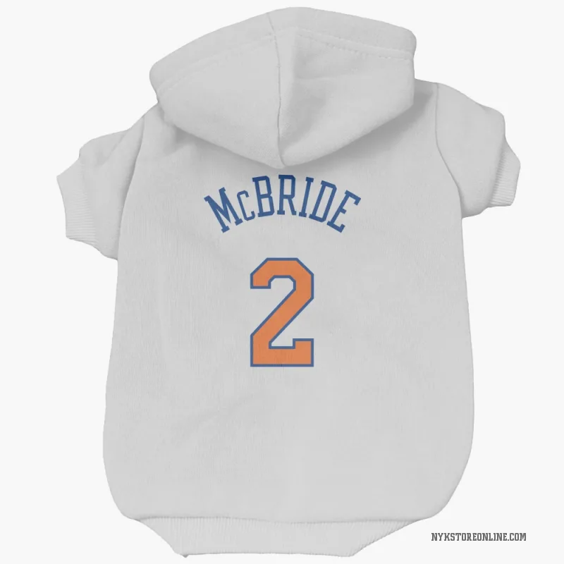 Miles McBride  White New York Knicks  Cat & Dog Pet Hoodie