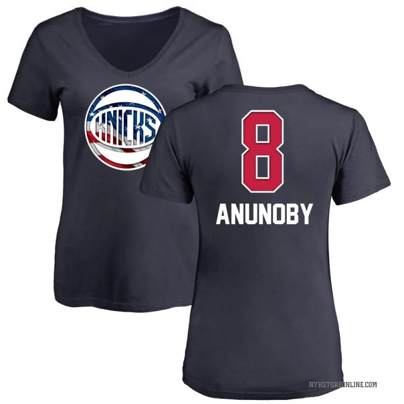 OG Anunoby Women's Navy New York Knicks Name and Number Banner Wave V-Neck T-Shirt