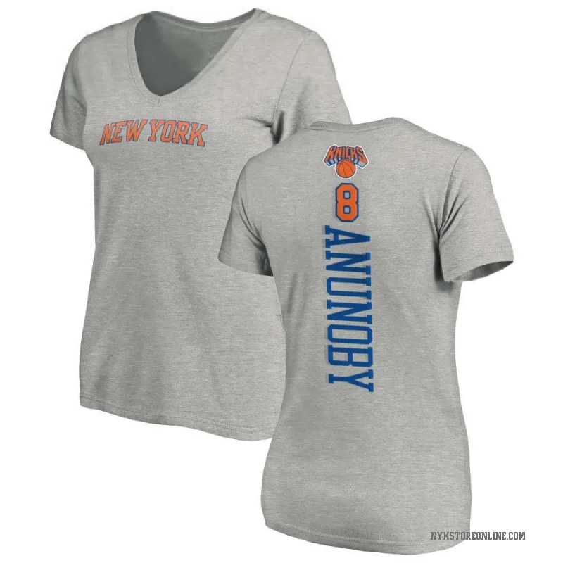 OG Anunoby Women's New York Knicks Ash Backer T-Shirt