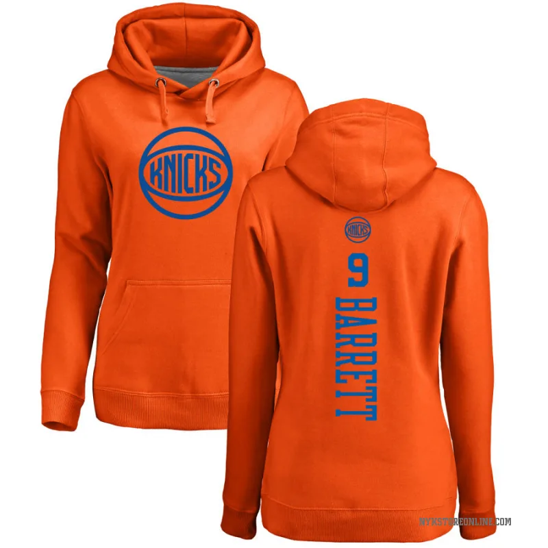 RJ Barrett Women's Orange New York Knicks Branded One Color Backer Pullover Hoodie